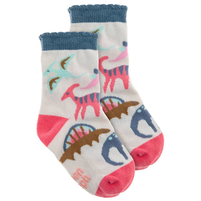 Kids Socks - Pink Dino