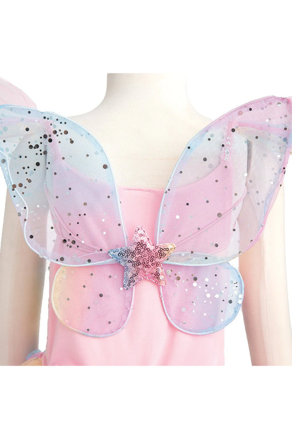 Rainbow Fairy Dress & Wings - Size 5-6
