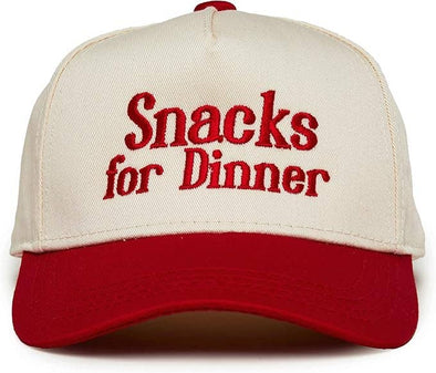 Snacks for Dinner Kids Cap - Red/Beige