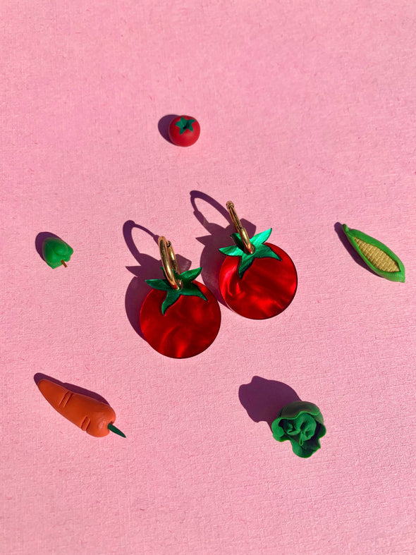 Tiny Tomato Earrings