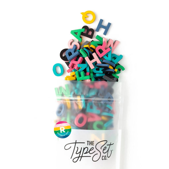 200pc Rainbow Prep Magnetic Letters
