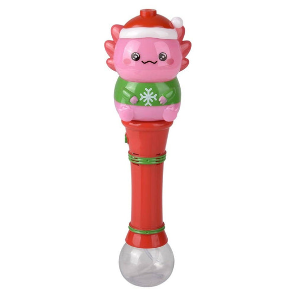 Light-Up Christmas Axolotl Bubble Wand