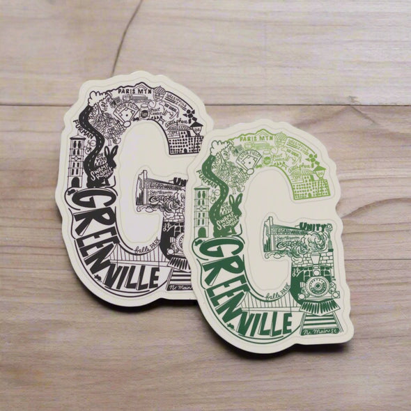 Letterscapes Greenville Sticker
