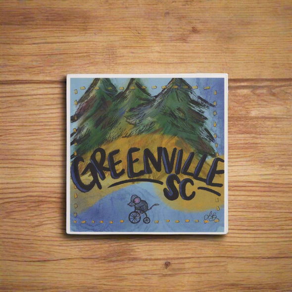 Mouse on a Bike Greenville Sticker
