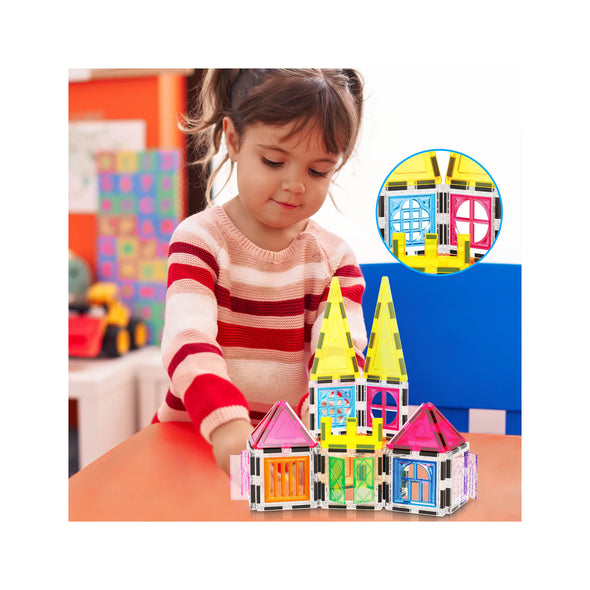 PicassoTiles Magnetic Tiles Building Set  - 61 pc