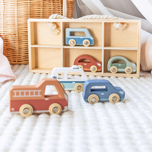 Car Display Case w/ 6 vehicles