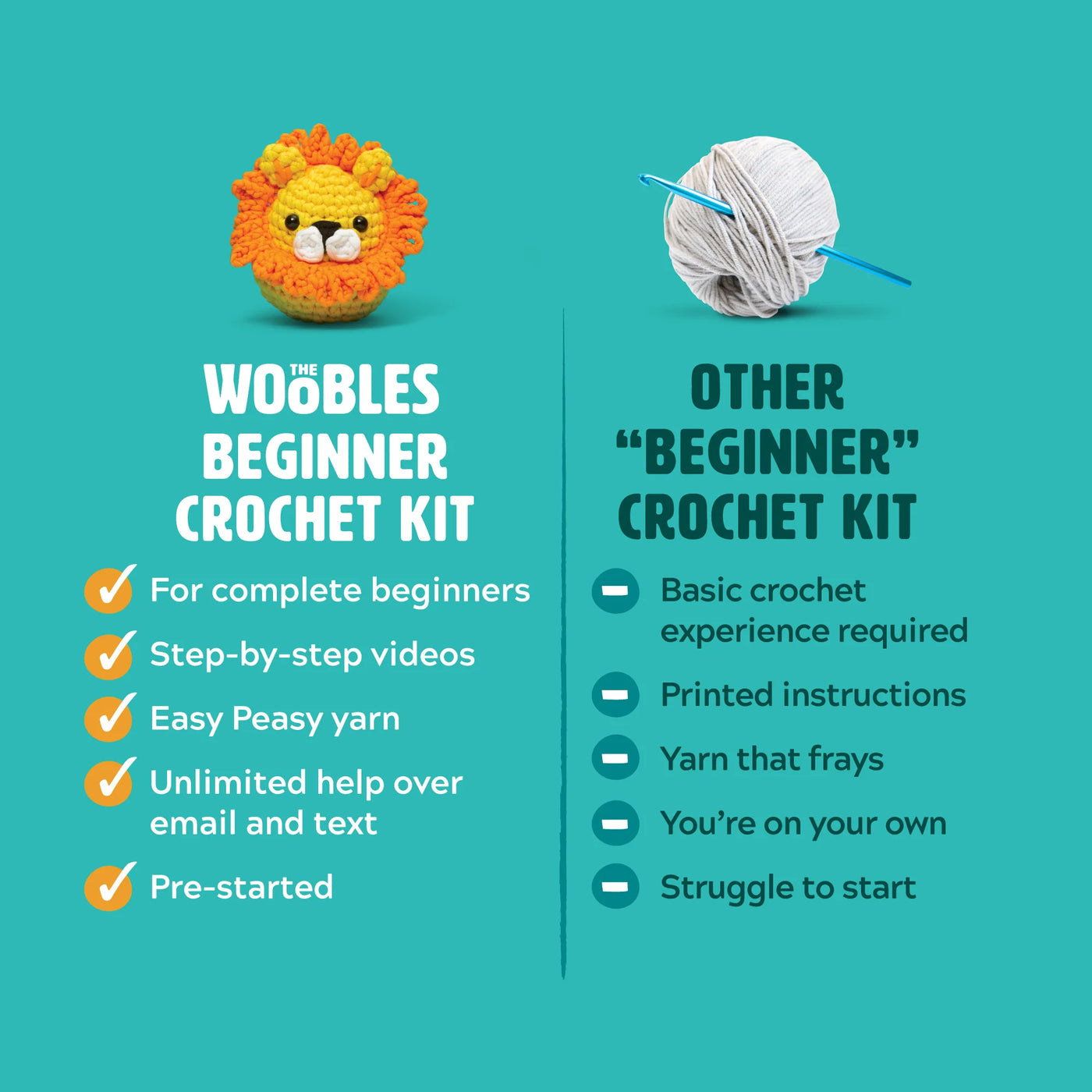 Woobles Crochet Kit - Fred The Dinosaur