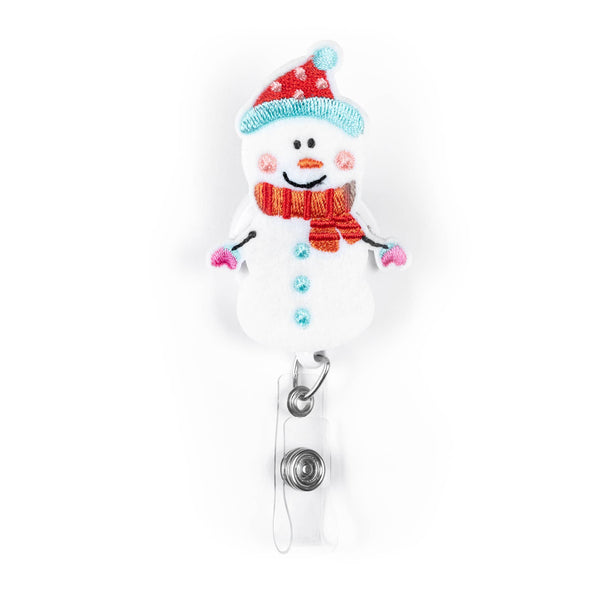 Snowman Retractable Badge Holder