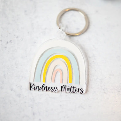 Kindness Matters Rainbow Keychain