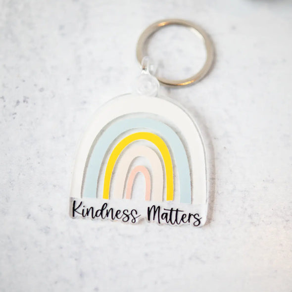 Kindness Matters Rainbow Keychain