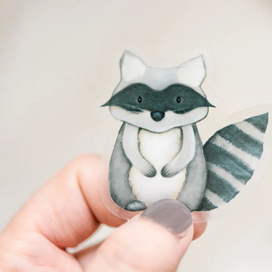 Mini Baby Raccoon Clear, Vinyl Sticker 2"