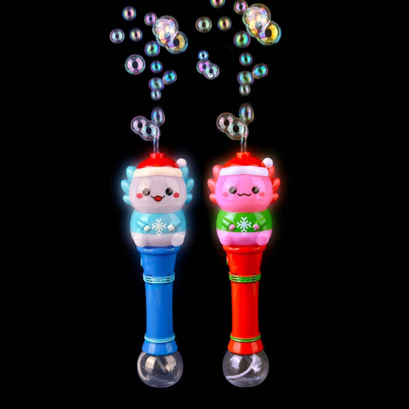 Light-Up Christmas Axolotl Bubble Wand