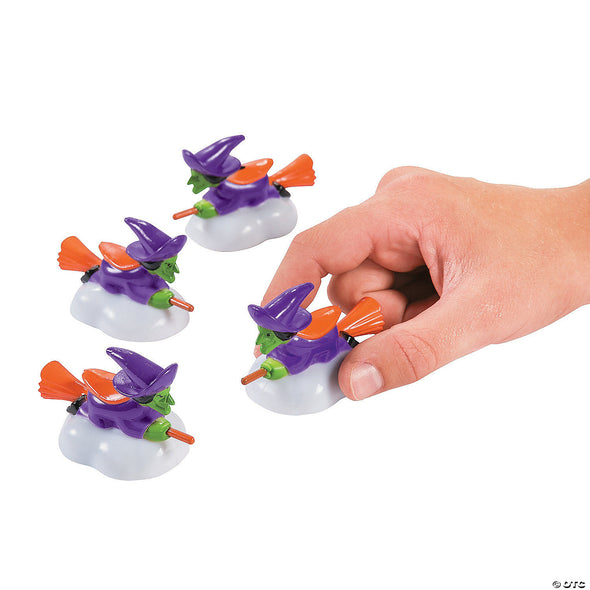Mini Witch on Broomstick Pull-Back Toy