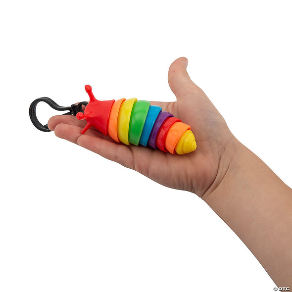 Rainbow Fidget Slug Keychain