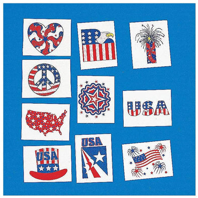 Glitter Patriotic Tattoos