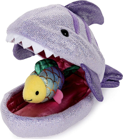 Shark Plush Pod with Fish 9.5"