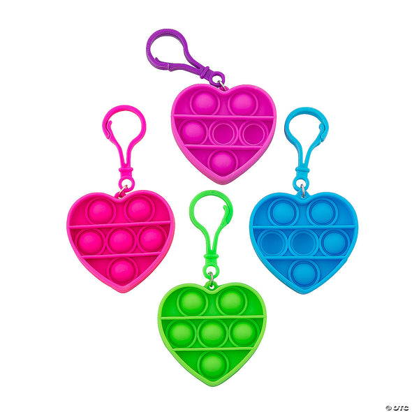 Mini Heart Popping Toy Keychains